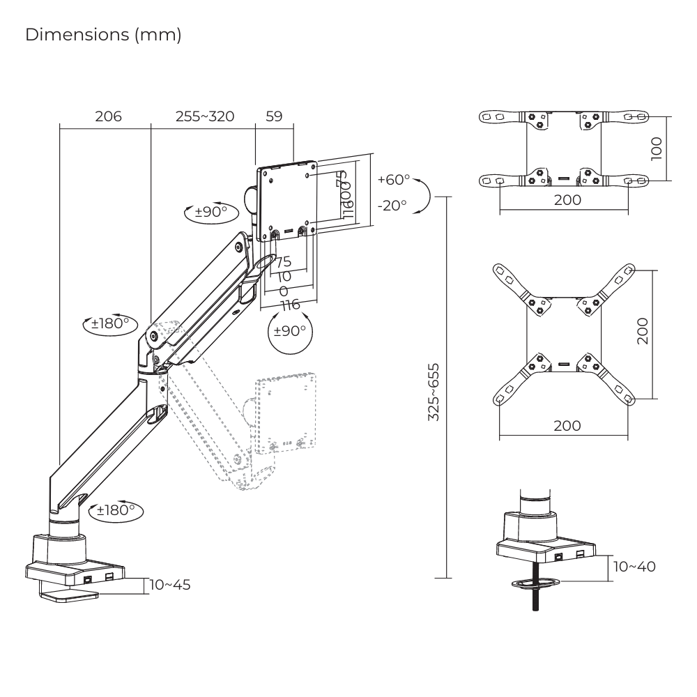 MT57 Monitor Arm MT57 Monitor Arm